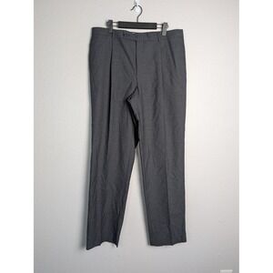Burberry London Dress Pants Mens 38x34‎ Gray Flat Front Straight Leg Business